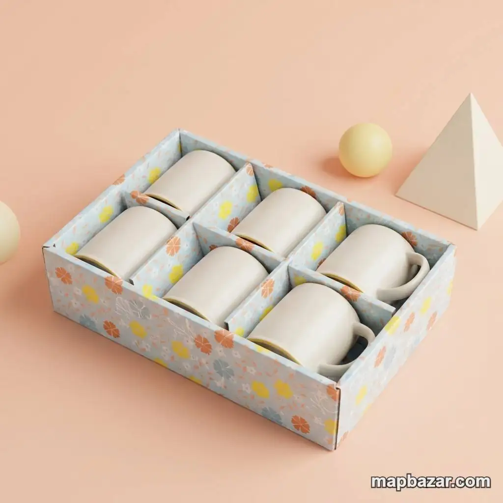 Elegant Ceramic Tea Coffee Mug Set of 6