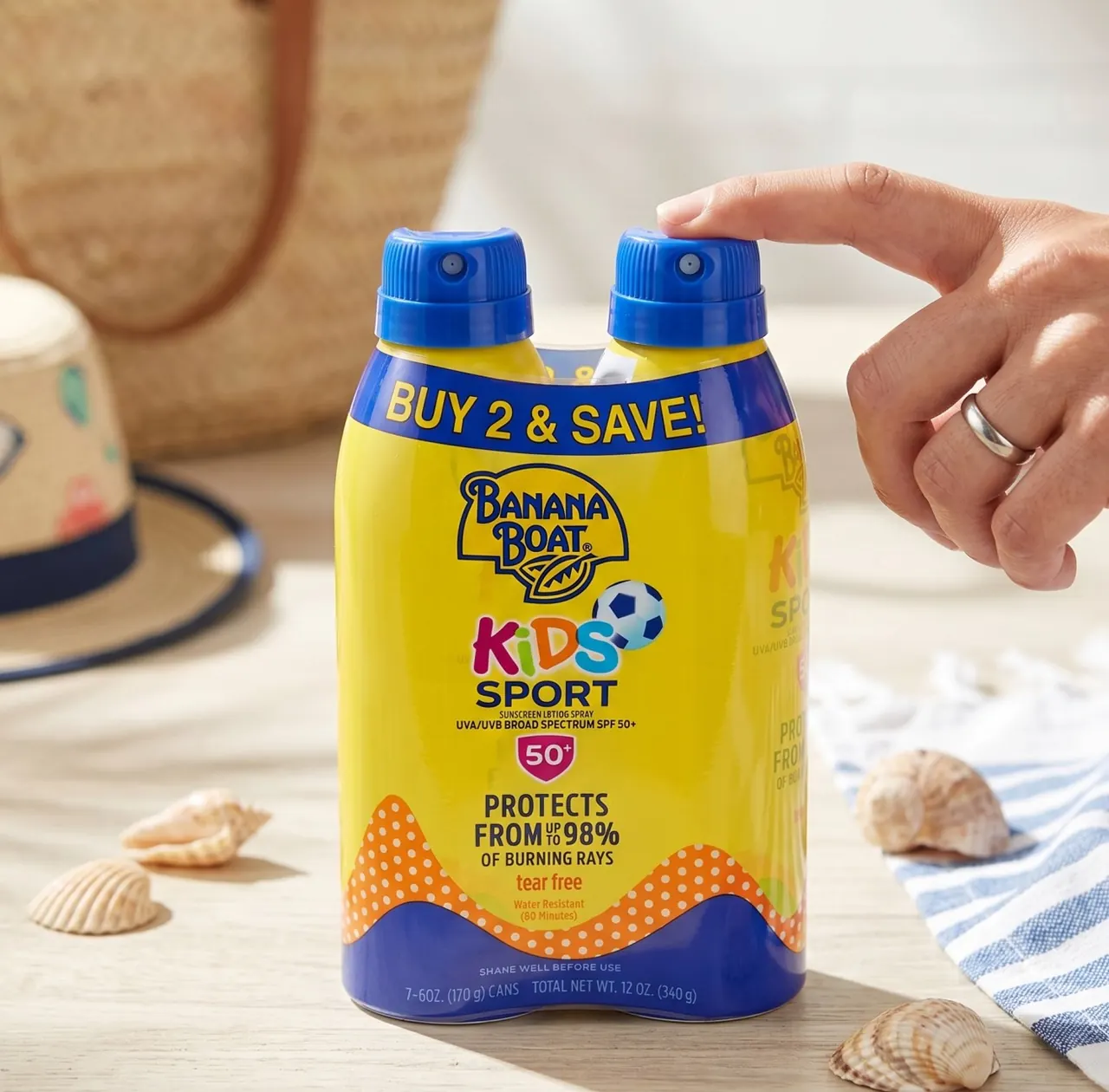Banana Boat Kids Sport Sunscreen Spray SPF 50+ (Twin Pack)