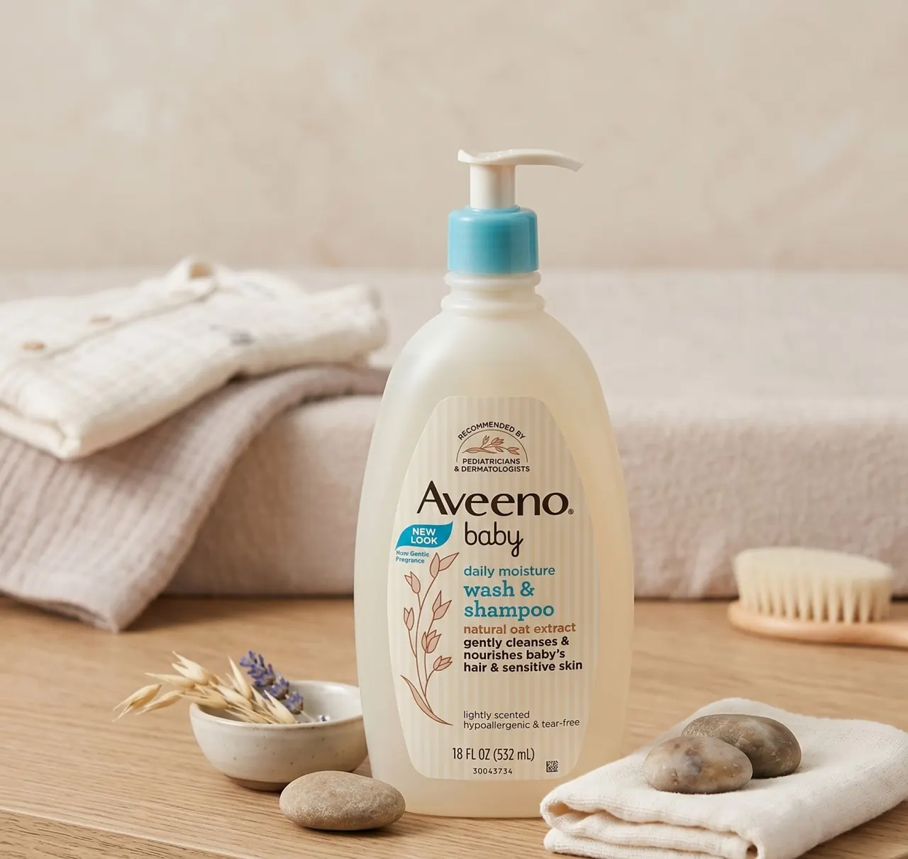 Aveeno Baby Daily Moisture Wash & Shampoo 532ml