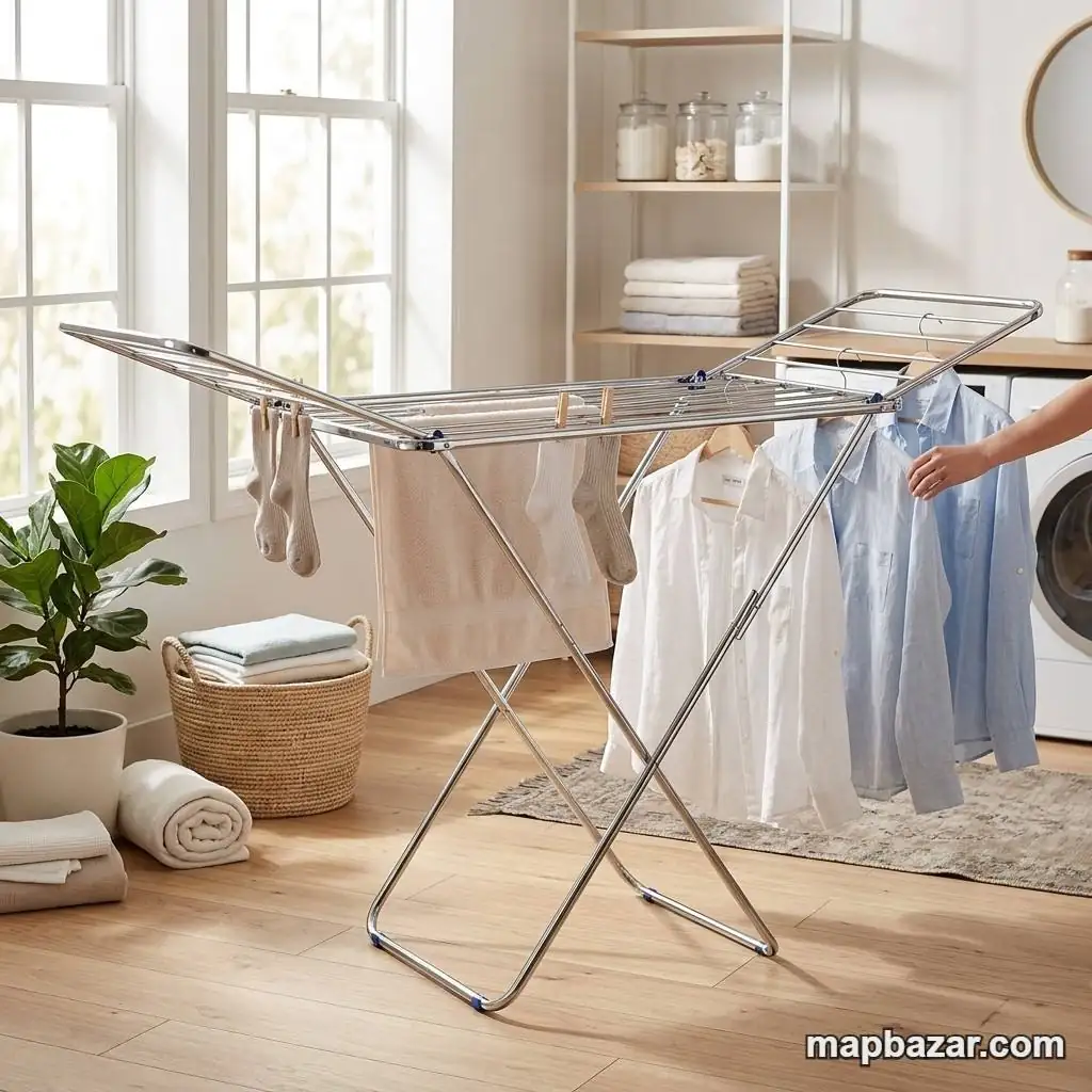 Foldable Steel Clothes Drying Rack Stand